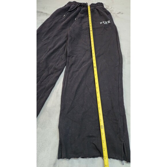 NWT Victoria's Secret Small Black Ivy Fleece Wide-Leg Split-Hem Sweatpants - Picture 10 of 11